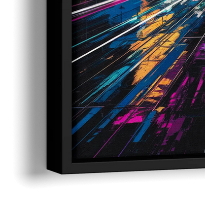 Norfolk Neon District Vibes - Close-Up Black Frame Canvas