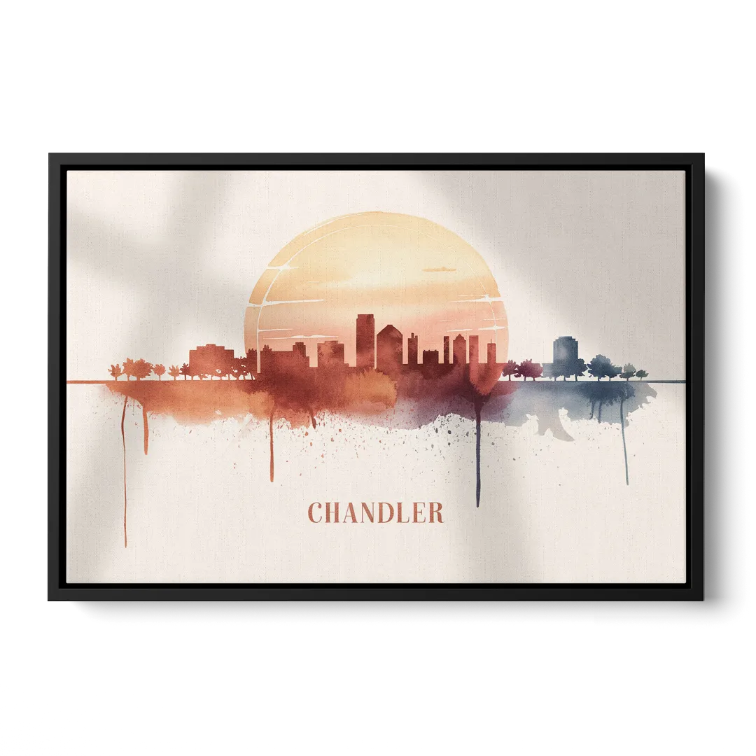 Chandler Skyline View - Black Frame Canvas