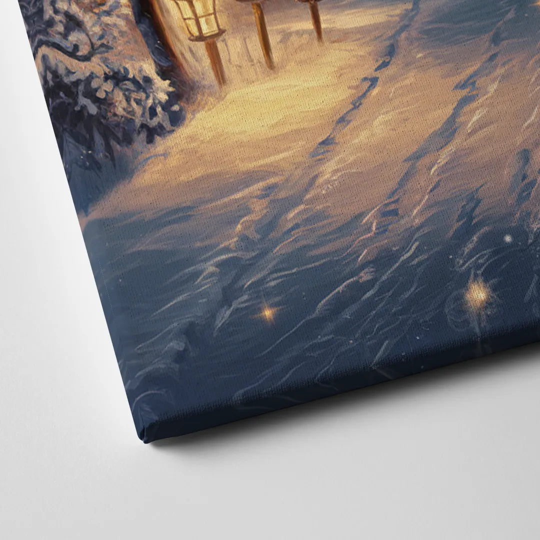 Garland Nighttime Lights Canvas Close Up