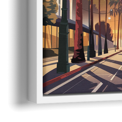 Los Angeles Beverly Hills Charm - Close-Up White Frame Canvas