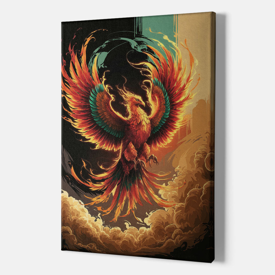 Phoenix Bird Abstract Artwork - Canvas Wall Art Indoor