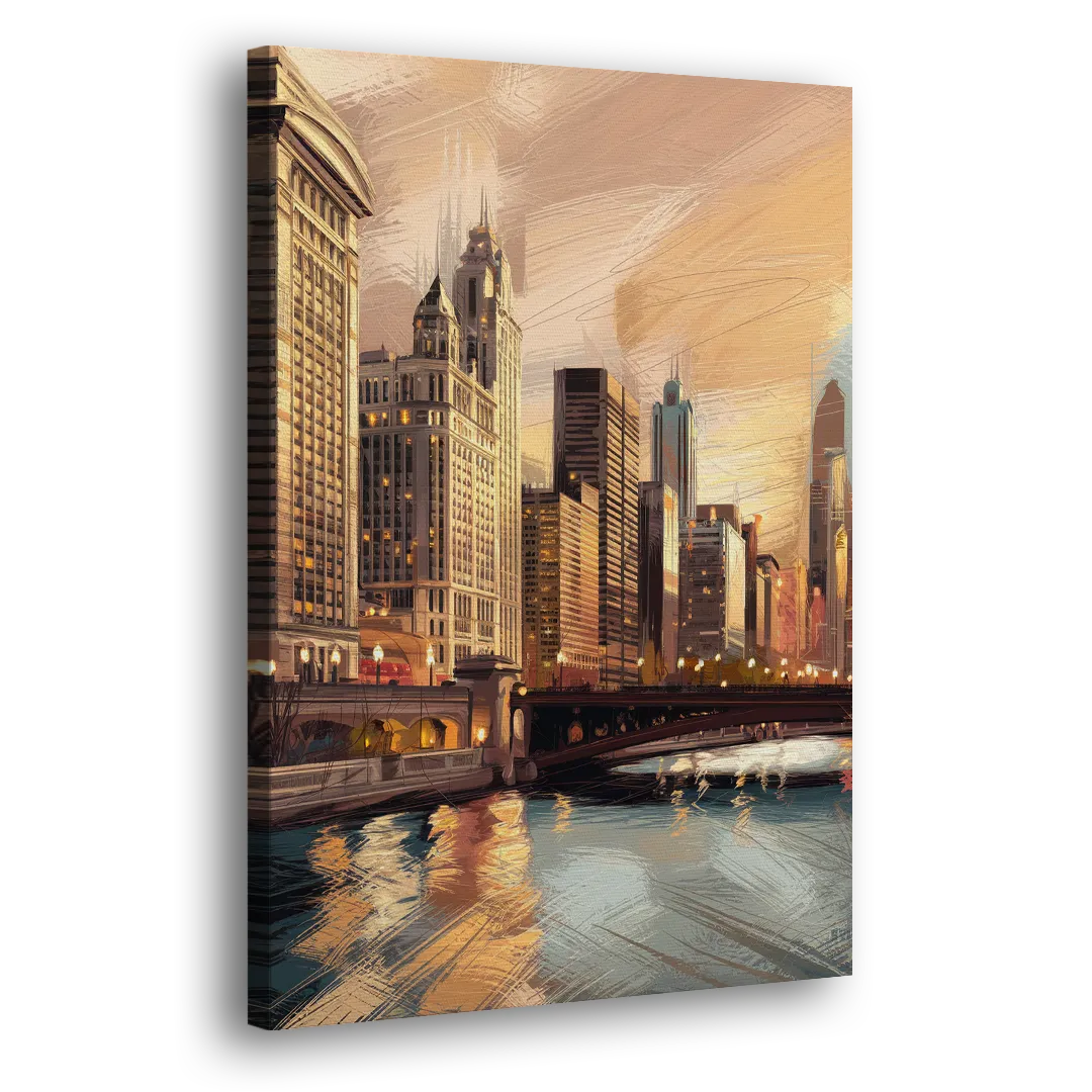 Chicago Architecture and Landmarks - Canvas Print Art Sides