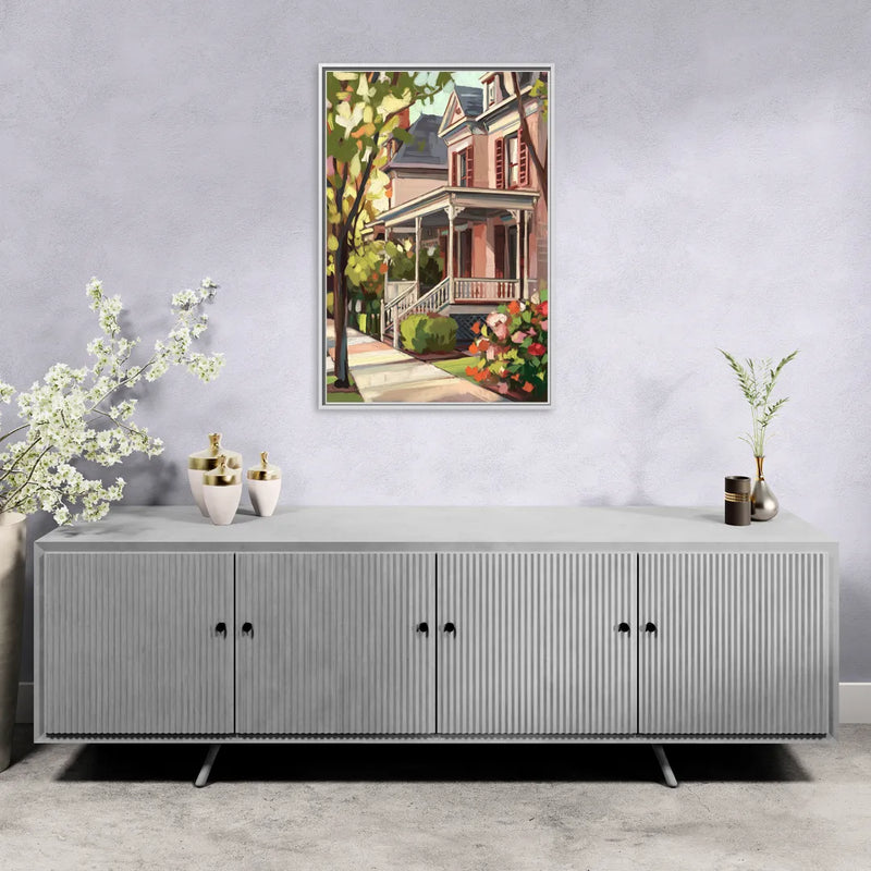 Baton Rouge Garden District Charm - Living Room White Frame Canvas