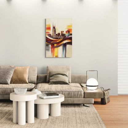 Nashville Skyline at Sunset - Canvas Wall Art Living Room