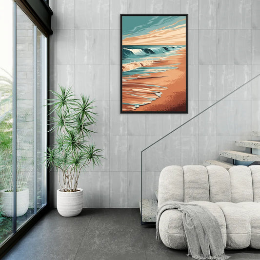 Virginia Beach Atlantic Waves - Living Room Black Frame Canvas