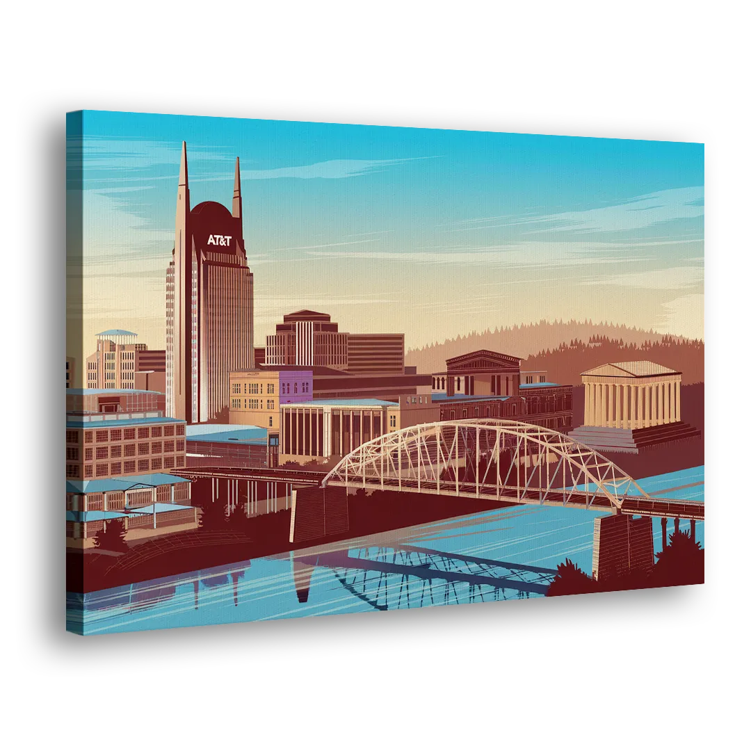 Nashville Historic Landmarks - Canvas Print Art Sides