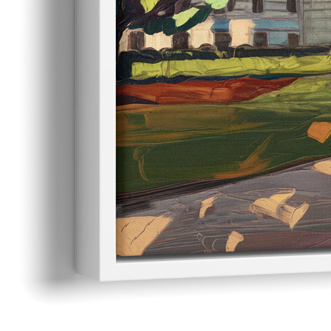 Des Moines State Capitol - Close-Up White Frame Canvas