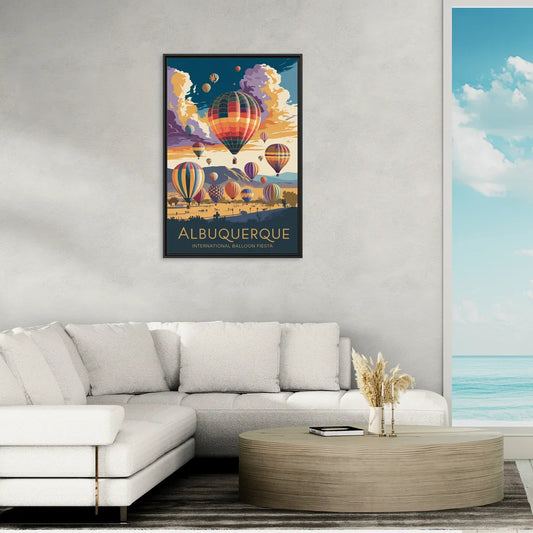 Albuquerque Balloon Fiesta - Living Room Black Frame Canvas