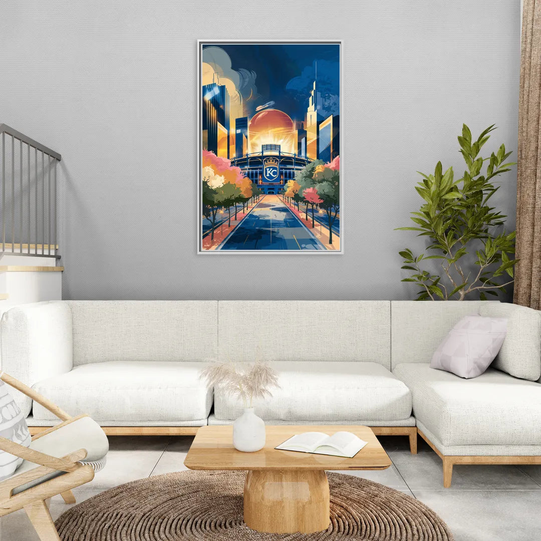 Kansas City Royals Championship - Living Room White Frame Canvas