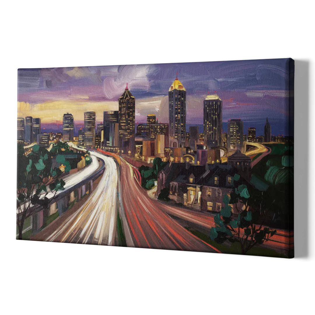 Atlanta Historic Neighborhoods - Canvas Print Art Sides