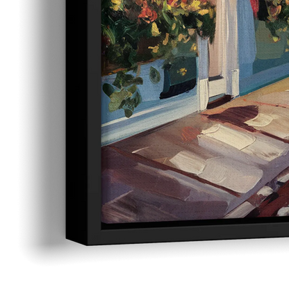 Charleston French Quarter - Close-Up Black Frame Canvas