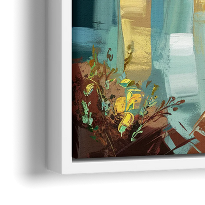 Bar Harbor Seaside Village - Close-Up White Frame Canvas