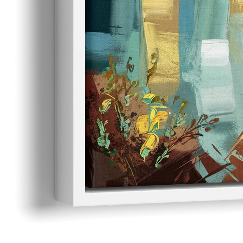 Bar Harbor Seaside Village - Close-Up White Frame Canvas