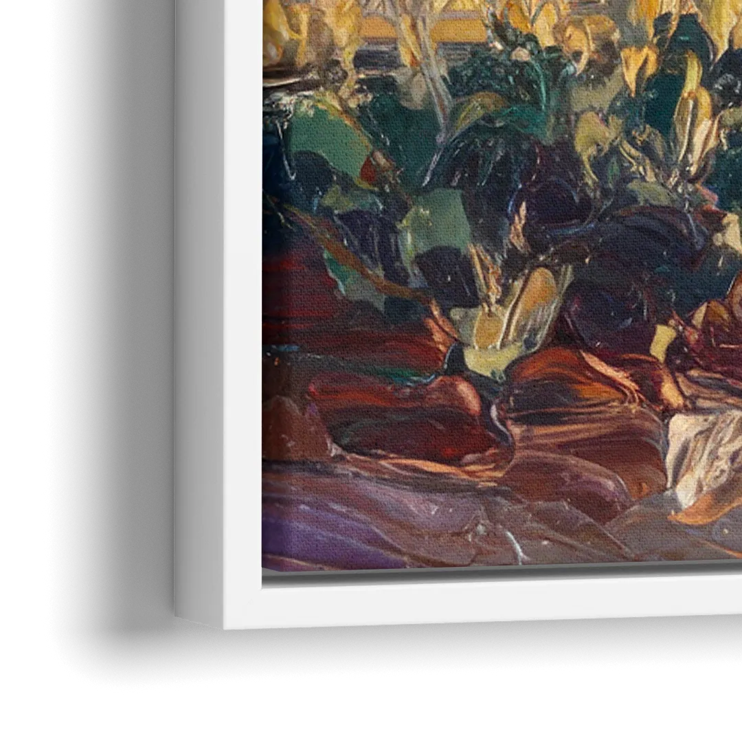 Santa Fe Sunset Landscape - Close-Up White Frame Canvas