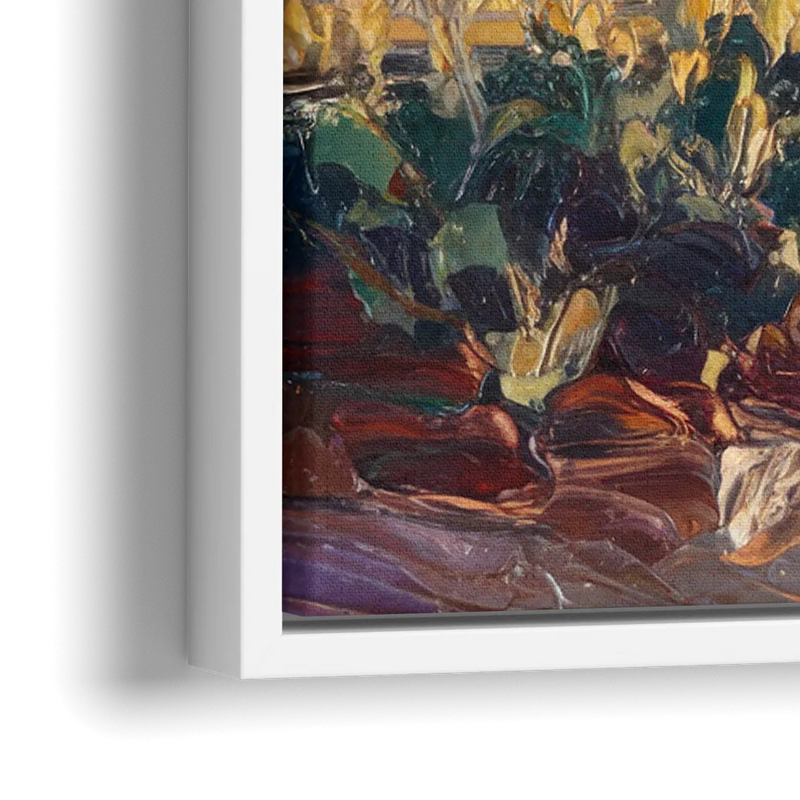 Santa Fe Sunset Landscape - Close-Up White Frame Canvas