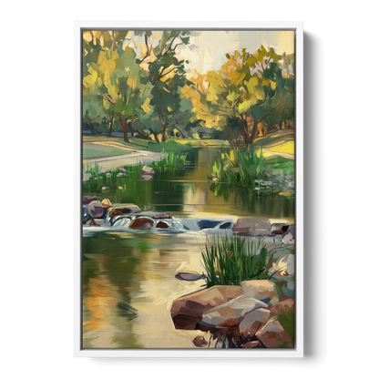 Austin Greenbelt Escape - White Frame Canvas