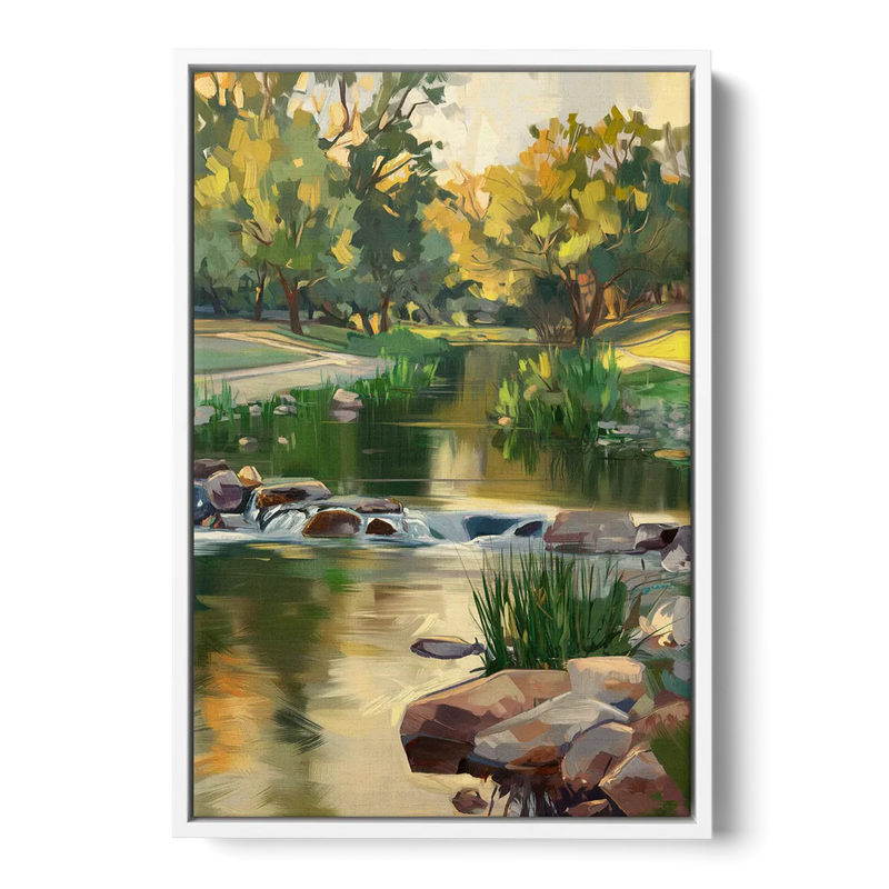 Austin Greenbelt Escape - White Frame Canvas