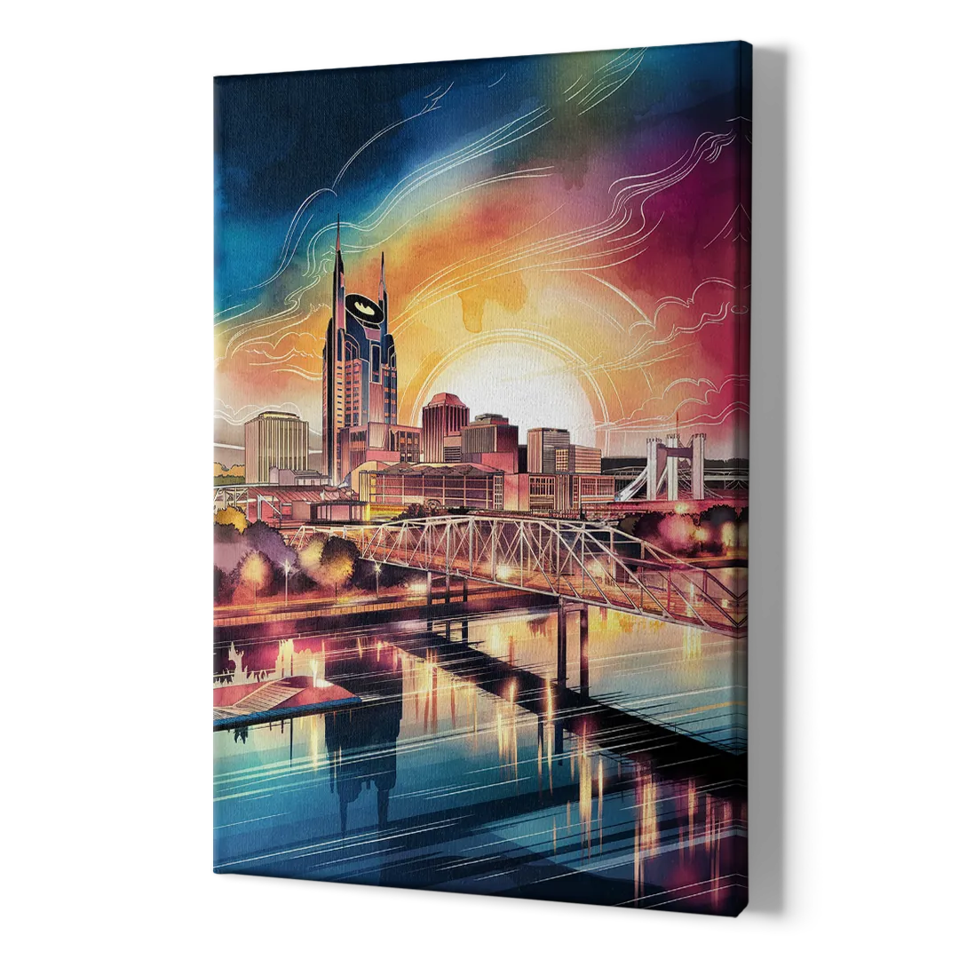 Nashville Iconic Locations - Canvas Print Art Sides