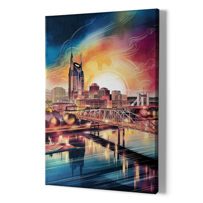 Nashville Iconic Locations - Canvas Print Art Sides