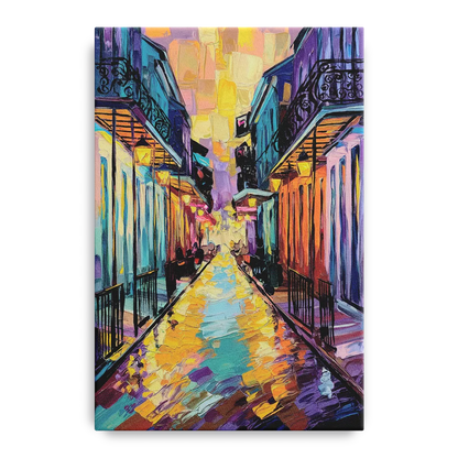 New Orleans French Quarter Lights - Canvas Wall Art