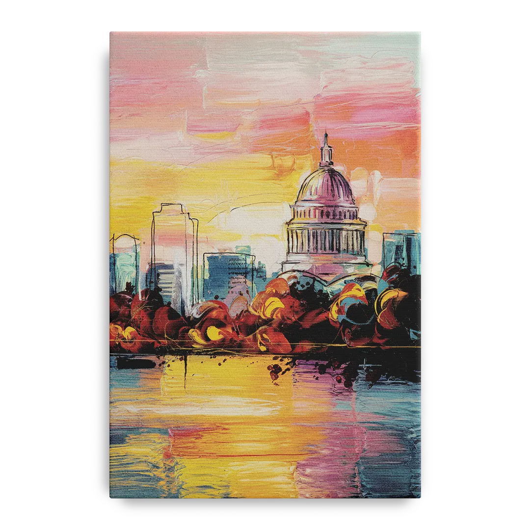 Madison Skyline at Sunset - Canvas Wall Art