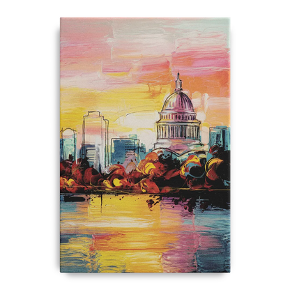 Madison Skyline at Sunset - Canvas Wall Art