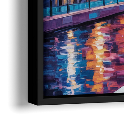 Montreal Cityscape - Close-Up Black Frame Canvas