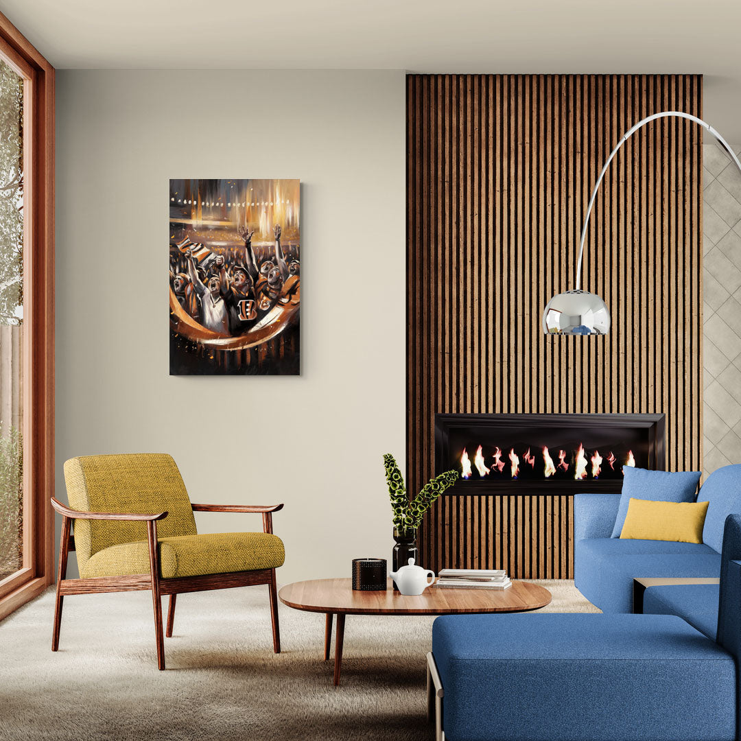 Cincinnati Bengals Fans in Action - Canvas Wall Art Living Room