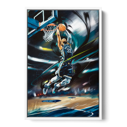 Memphis Grizzlies Spirit - White Frame Canvas