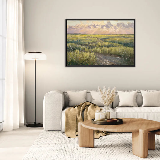 Lubbock Prairie Landscape - Living Room Black Frame Canvas