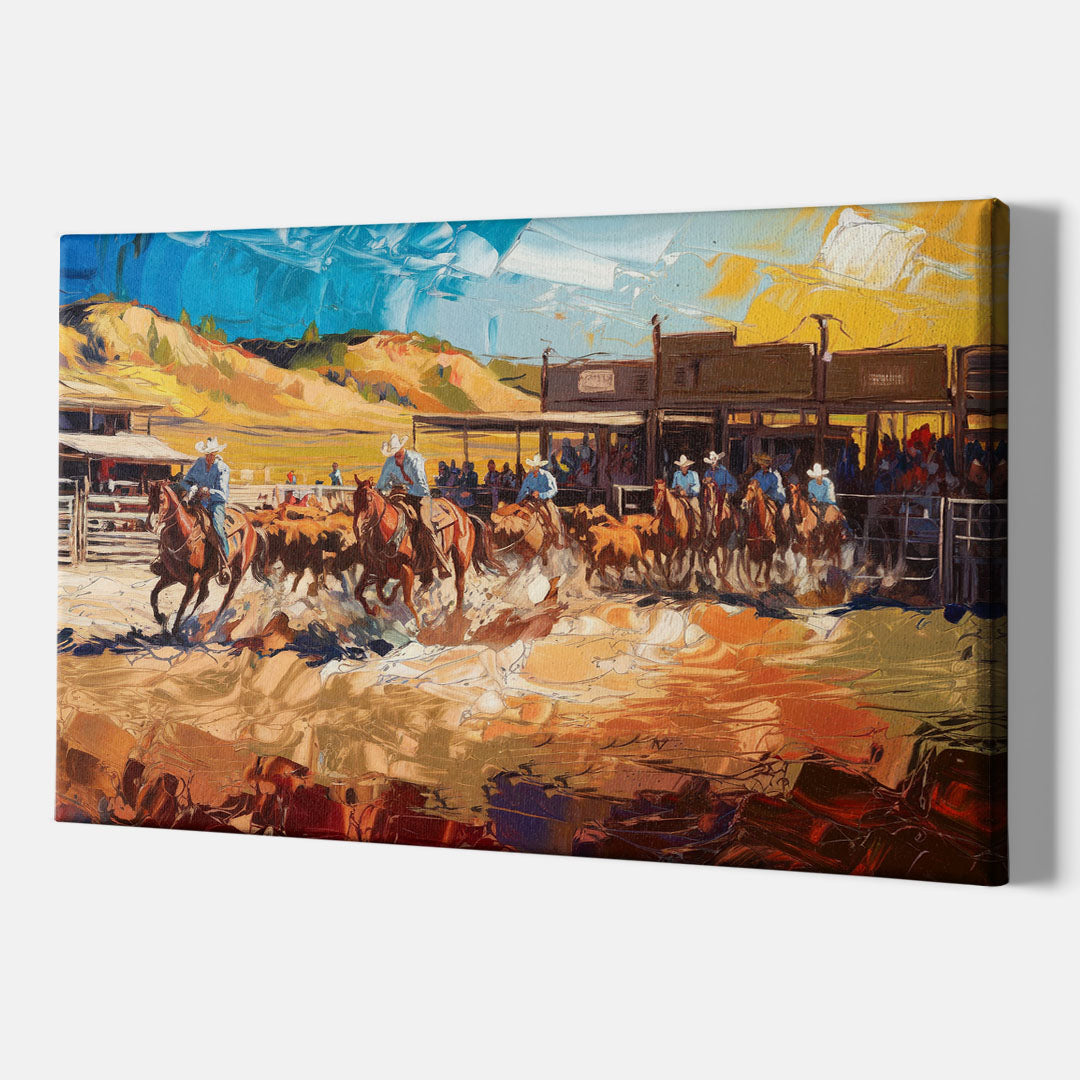 Fort Worth Rodeo And Cowboy Spirit - Canvas Wall Art Indoor