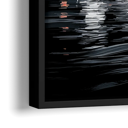 Boston Black and White Aesthetic - Close-Up Black Frame Canvas