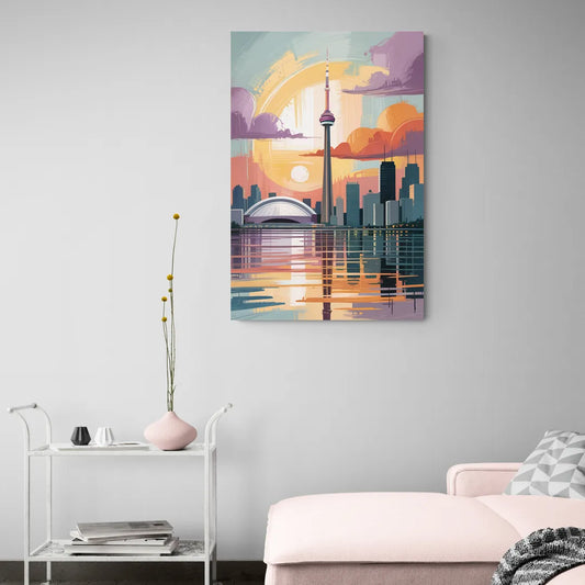 CN Tower Sunset - Canvas Wall Art Living Room