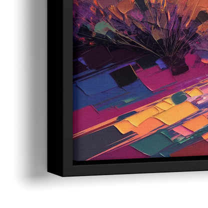 Scottsdale Desert Sunset - Close-Up Black Frame Canvas