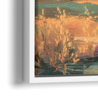Bisbee Sunset Over Hills - Close-Up White Frame Canvas