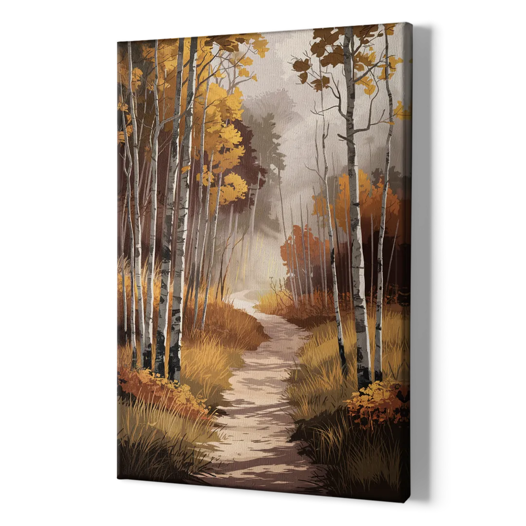 Aspen Serene Forest Path - Canvas Print Art Sides