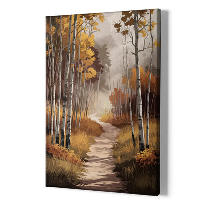 Aspen Serene Forest Path - Canvas Print Art Sides