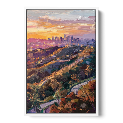Los Angeles Hollywood Hills - White Frame Canvas