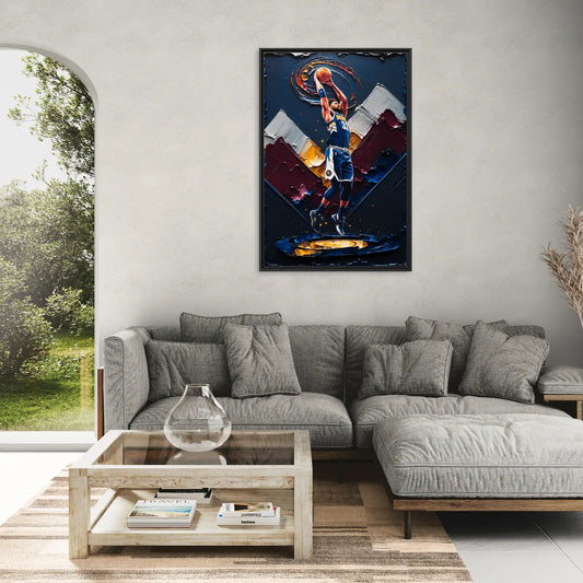 Denver Nuggets Team Spirit - Living Room Black Frame Canvas