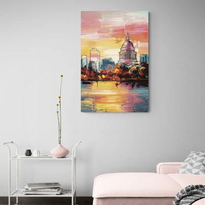 Madison Skyline at Sunset - Canvas Wall Art Living Room