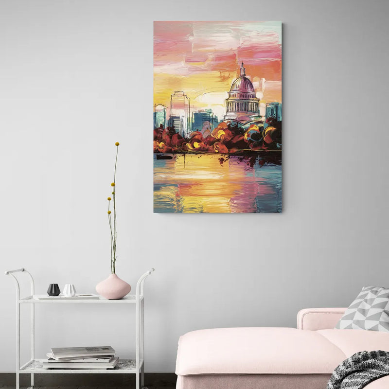 Madison Skyline at Sunset - Canvas Wall Art Living Room