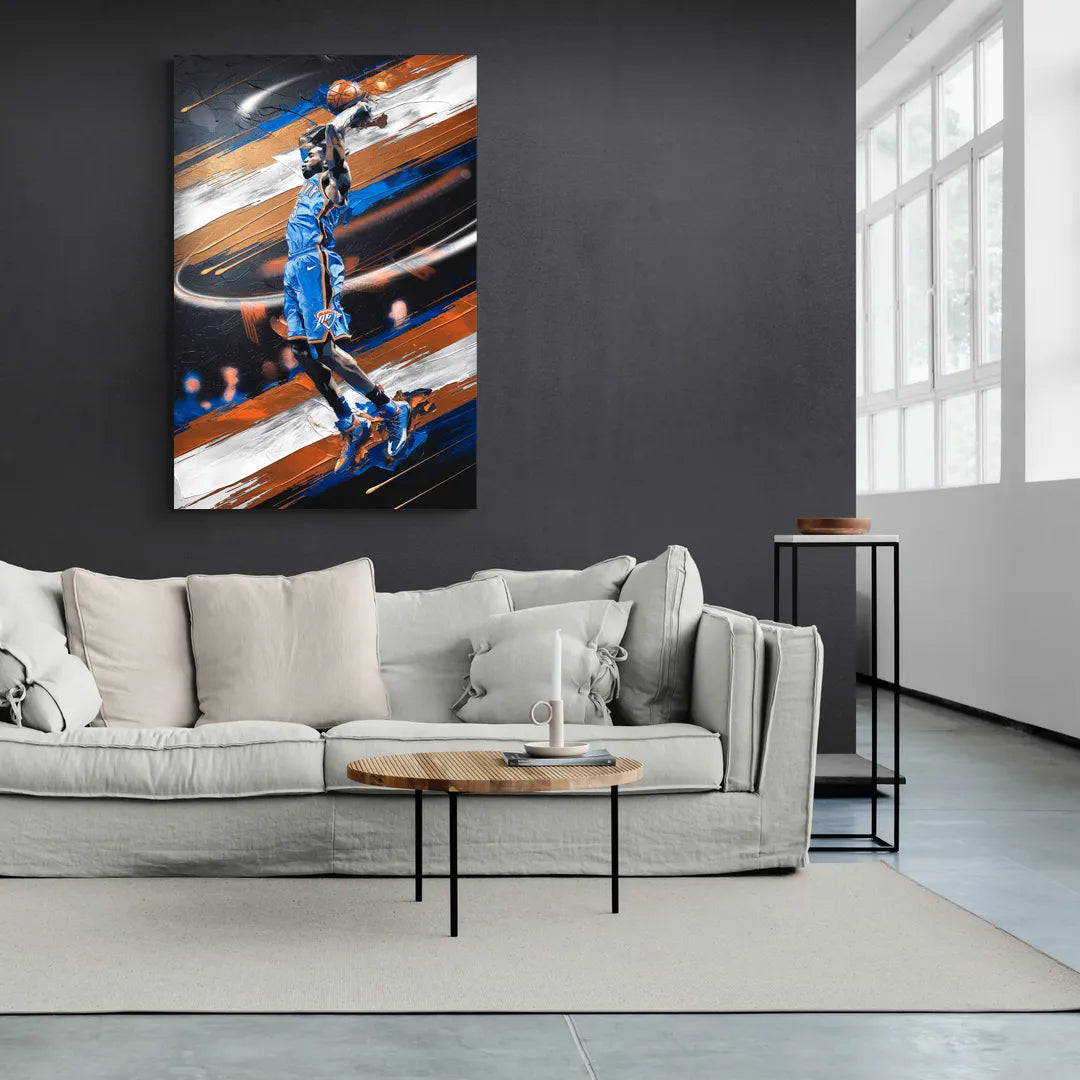 Oklahoma City Thunder Basketball - Canvas Wall Art Living Room