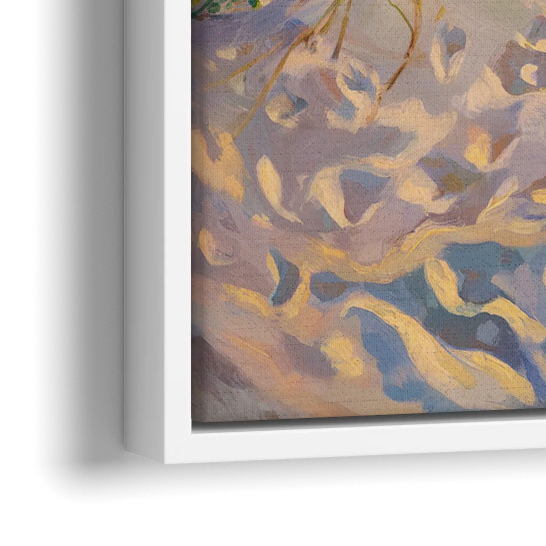 Long Beach Island Sunrise Glow - Close-Up White Frame Canvas