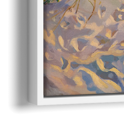 Long Beach Island Sunrise Glow - Close-Up White Frame Canvas