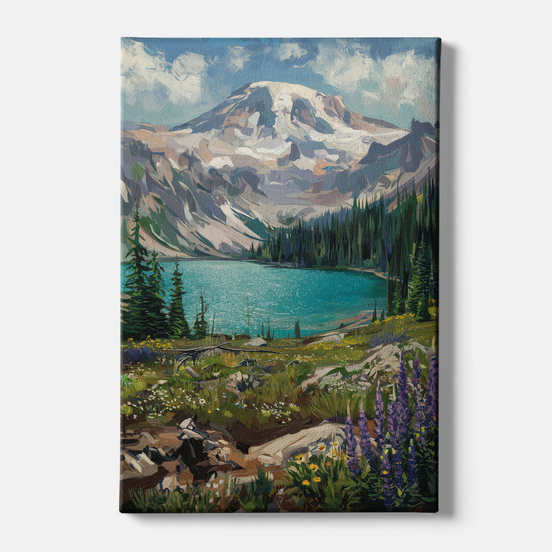 Washington State Mountain View - Canvas Wall Art