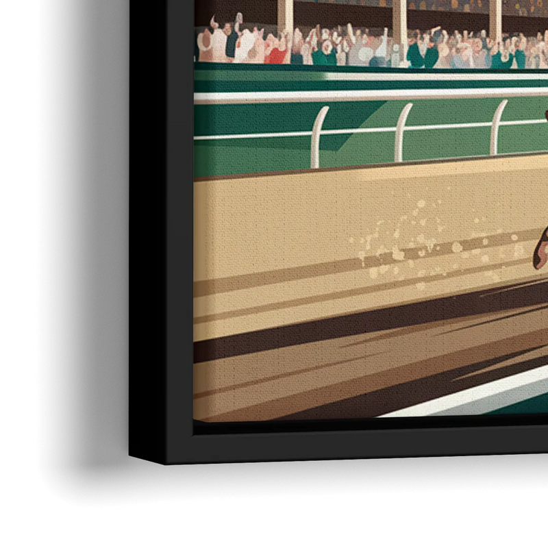 Louisville Churchill Downs Scene - Close-Up Black Frame Canvas