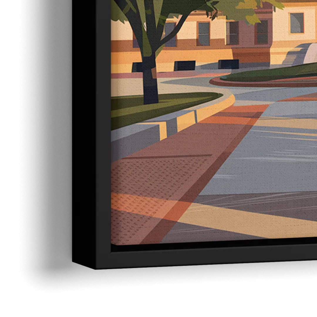 Austin Capitol Building Charm - Close-Up Black Frame Canvas