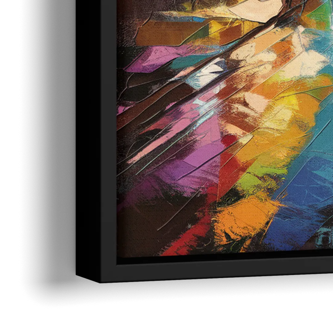 Nashville Broadway Nightlife - Close-Up Black Frame Canvas