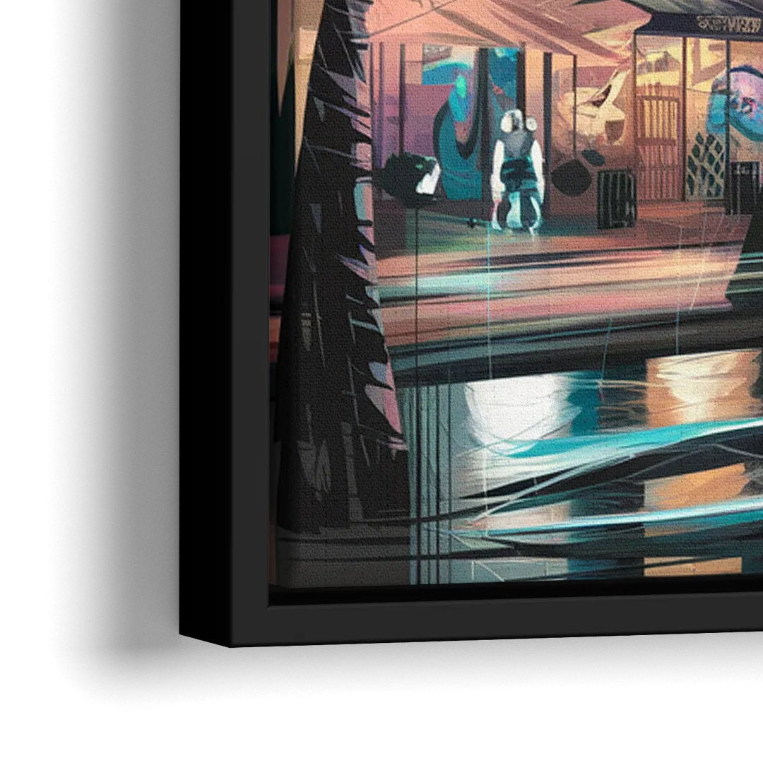 Miami Street Art Culture - Close-Up Black Frame Canvas