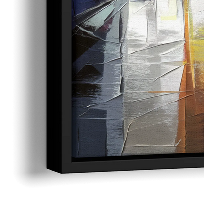 Plano Nightlife Glow - Close-Up Black Frame Canvas